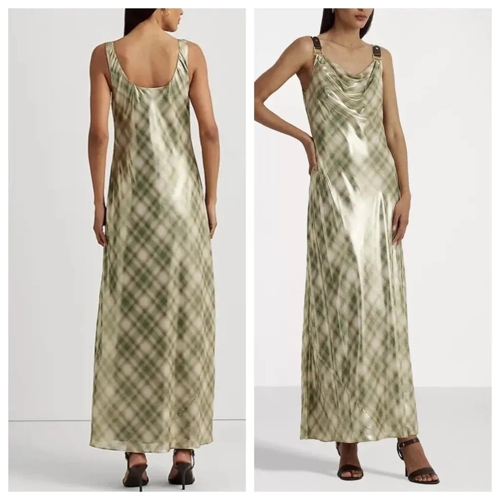 Lauren Ralph Lauren
Women's Plaid Metallic Georgette Gown
